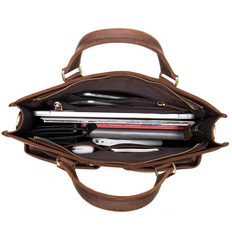 Casual Vintage Leather Men's Handbag Shoulder Bag Large-Capacity Business Diagonal Bag
