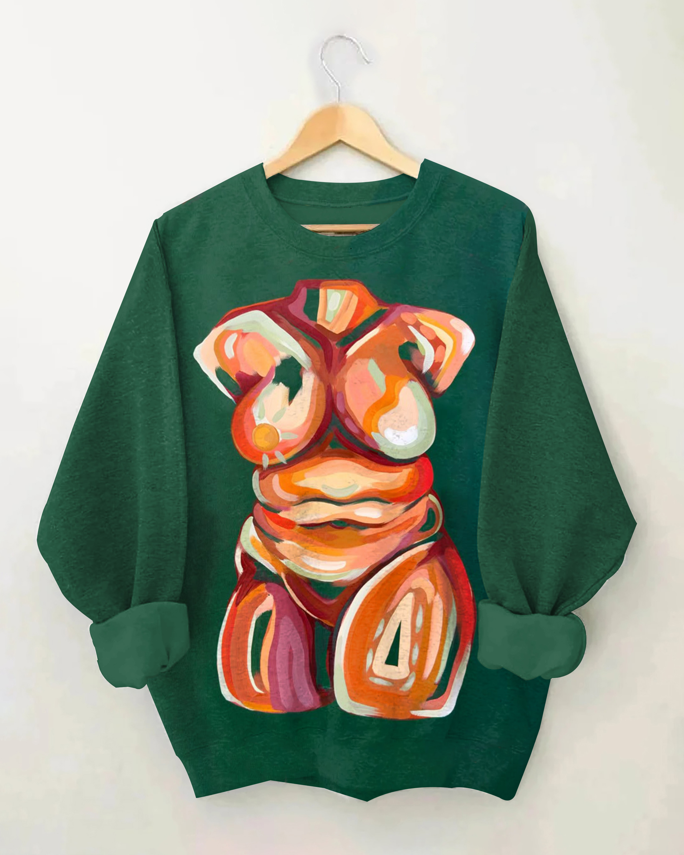 Brown Girl Body Art Crewneck Long Sleeve Sweatshirt