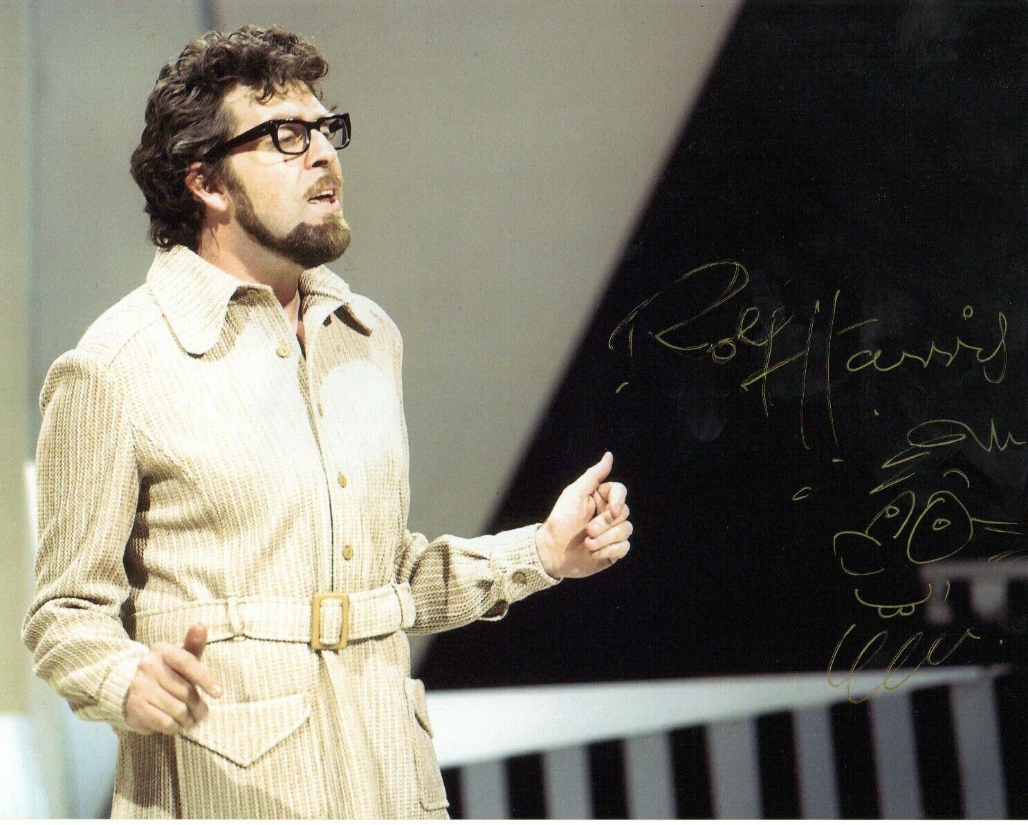 Rolf Harris C/w Rolfaroo Autograph Signed 10-8 Photo Poster painting