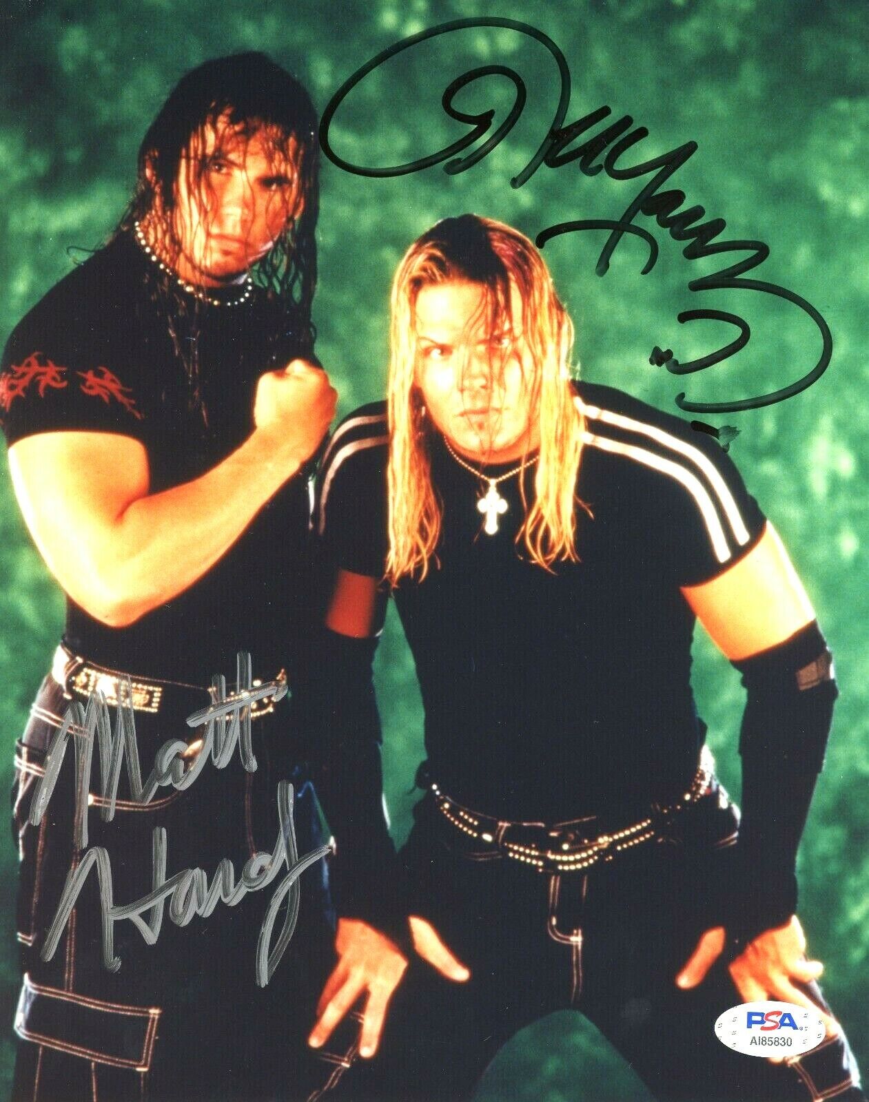 WWE HARDY BOYZ MATT JEFF HAND SIGNED AUTOGRAPHED 8X10 Photo Poster painting WITH PSA DNA COA 1