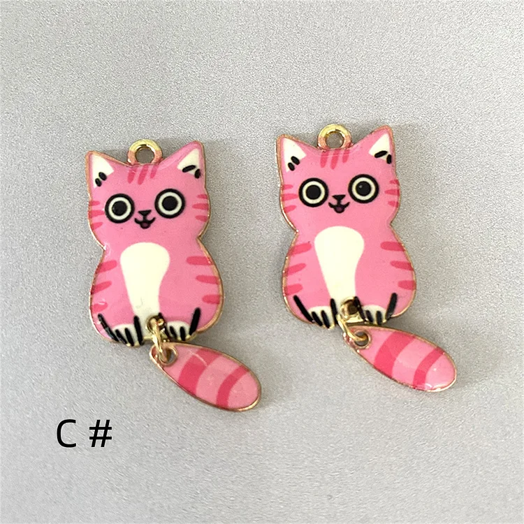 10/30pcs Cartoon Series Pet Charm Charms Enamel Animal Cat Charm Pendant Bracelet DIY Earring Necklace Key Chain Jewelry Accessories