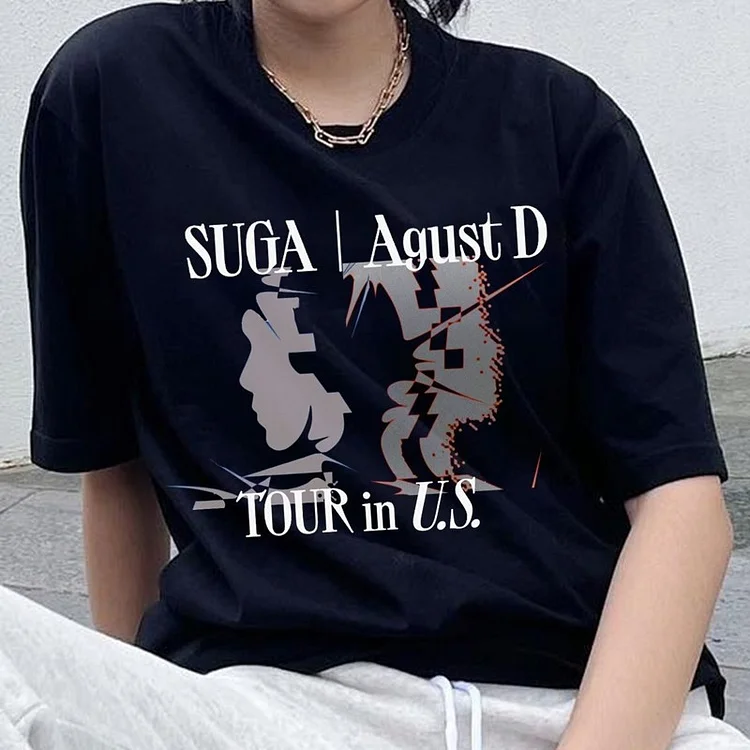 BTS SUGA Agust D 2023 World Tour in U.S. Silhouette T-shirt