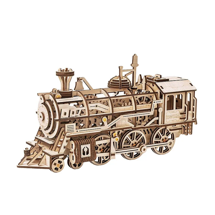 ROKR Locomotive Mechanical Gears 3D Wooden Puzzle LK701 Robotime-uk