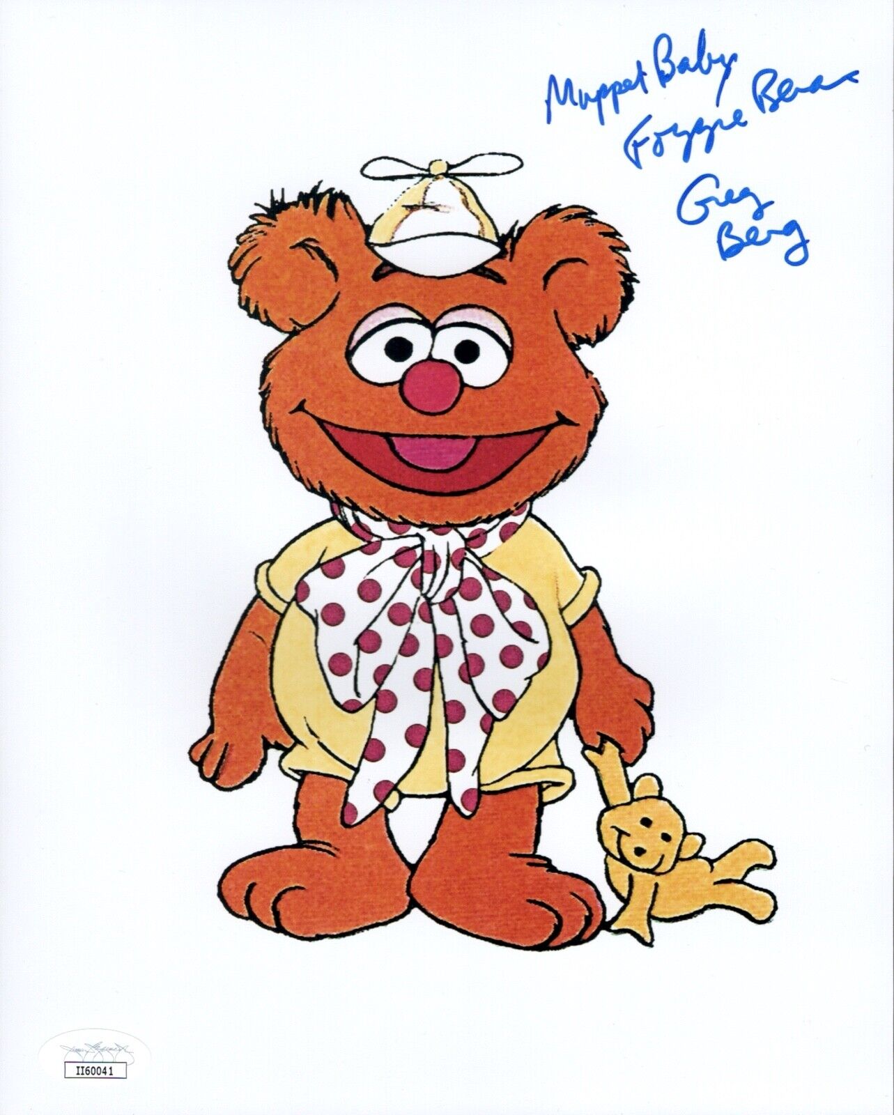 GREG BERG Muppet Babies FOZZIE BEAR Signed 8x10 Photo Poster painting Autograph JSA COA Cert