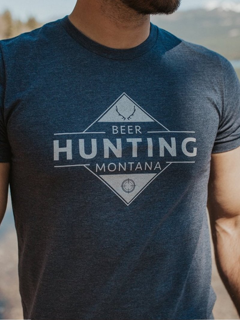 Beer Hunting Montana Printed Men's T-Shirt in  mildstyles