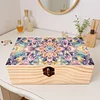 Mandala DIY Diamant Kunst Aufbewahrungsbox aus Holz mit Verschluss Schreibtisch-Organizer