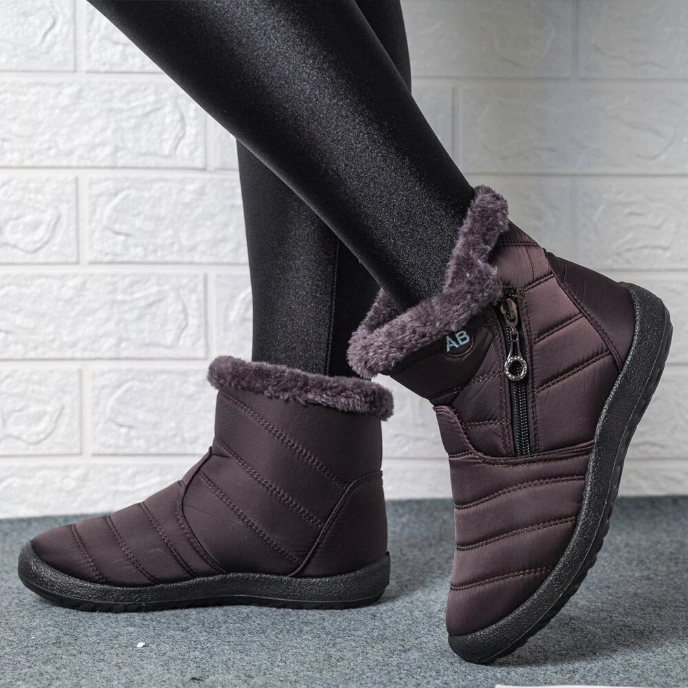 Women Boots Waterproof Snow Boots Female Plush Winter Boots Women Warm Ankle boots Winter Shoes Women casual flat shoes 2020