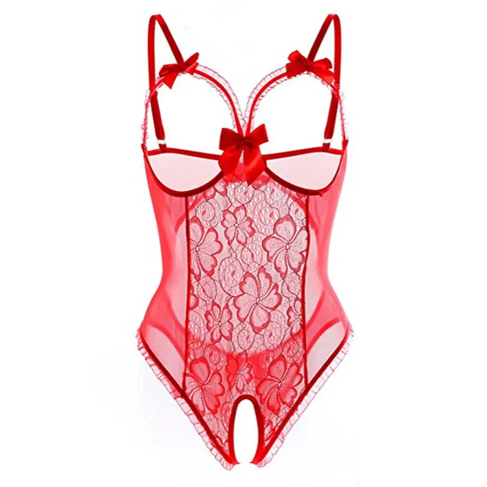Fashion Sexy Women Exotic Apparel Attraction Hollow Out Lace Perspective With Silver Lingerie Ladies Underwear Plus Size 5 XL