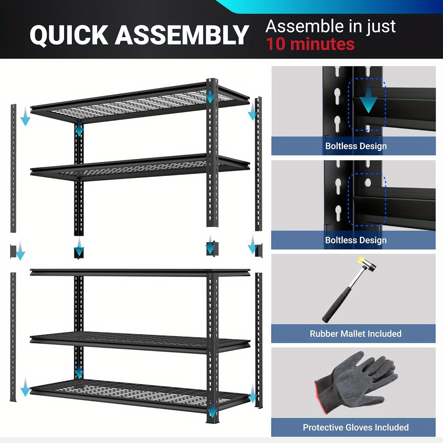 SAKER Adjustable Storage Shelves (5-Shelf)