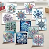12pcs Diamond Painting Snowflake Greeting Card Set with Envelope Daily Wishing Cards for Birthdays Thanksgiving & Special Occasion