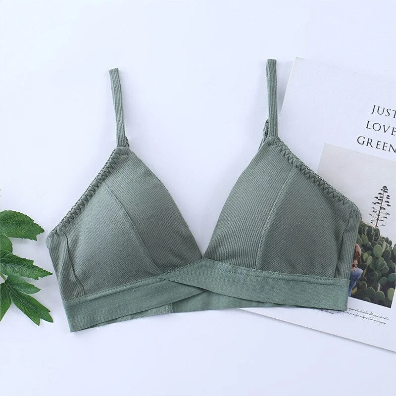 Cotton Bras For Women Seamless Bra Comfort Underwear Top Female Brassiere French Bralette  Padded Triangle Bra Sexy Lingerie