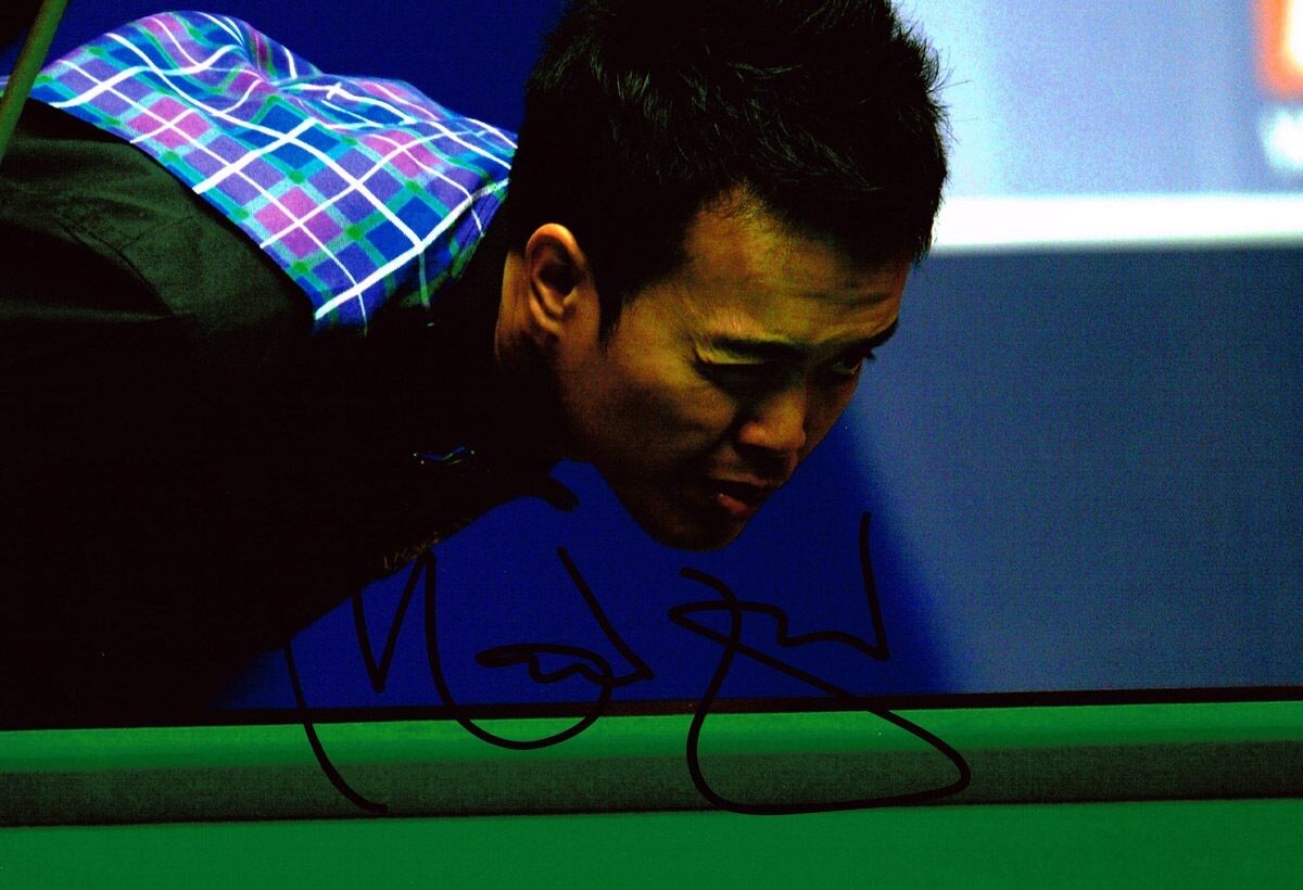 Marco Fu SIGNED Authentic Autograph Photo Poster painting AFTAL COA Hong Kong Snooker Player