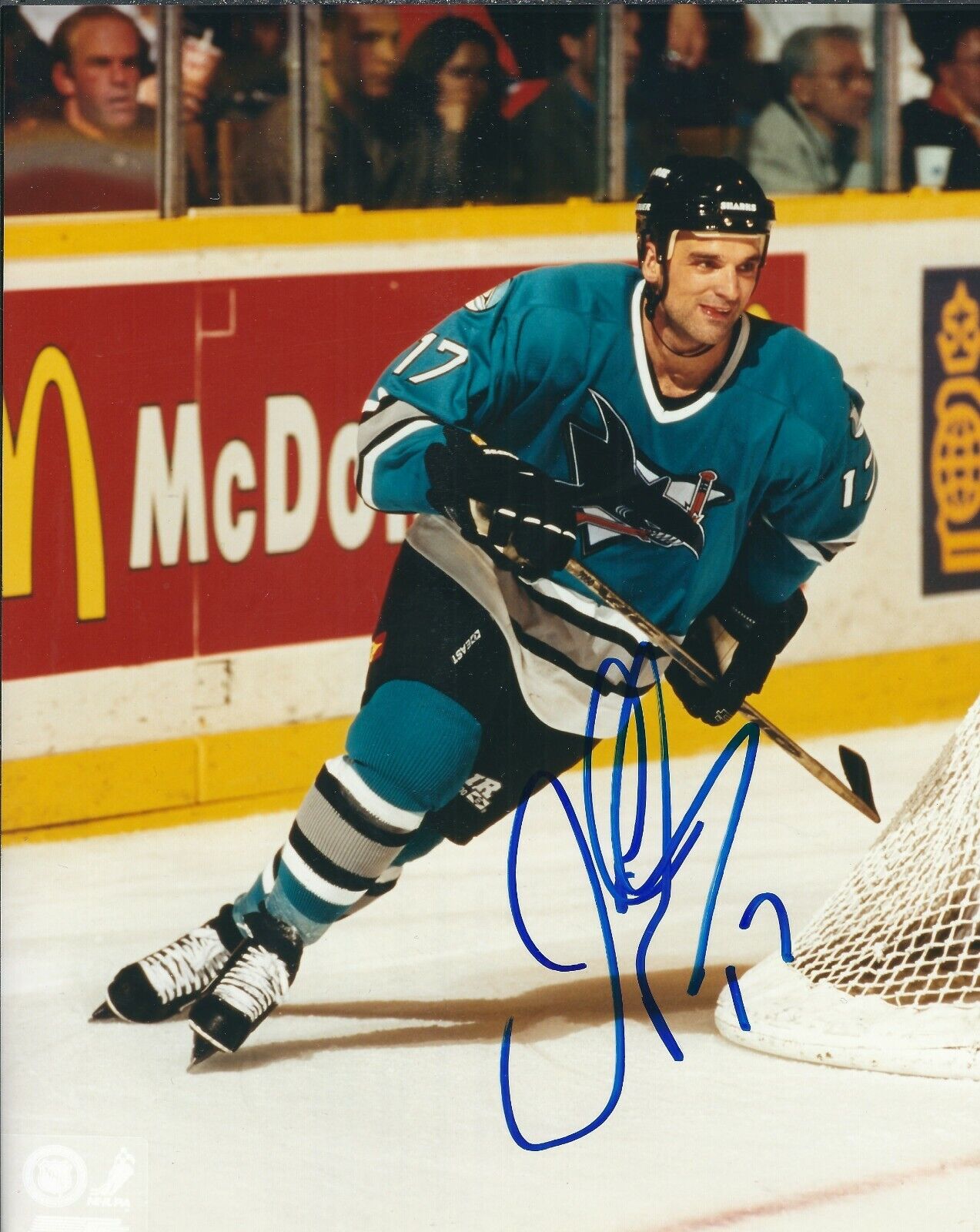 Autographed JOE MURPHY San Jose Sharks 8x10 Photo Poster painting - w/COA