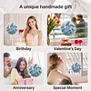 (18.5cm)DIY Acrylic Jigsaw Puzzle Window Hanging with Hanging Chain DIY Stained Glass Decoration Round Window Puzzle Decor for DIY Craft Project (Stained Glass Flower)