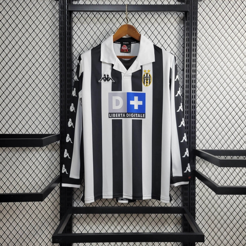 1999-2000 Retro Long Sleeve Juventus FC Home Football Shirt 1:1 Thai Quality- Maxi Kit
