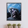 Diamond Painting-DIY Round Partial AB Dill Wolf Girl(45x35cm)