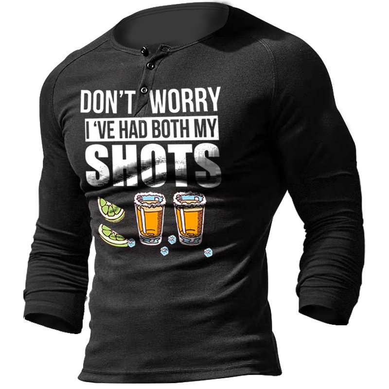 Don't Worry I've Had Both My Shots Vaccination Tequila Men's Round Neck T-Shirt-Compassnice®