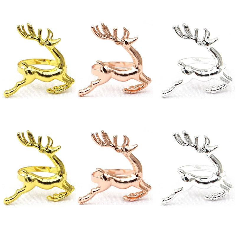 Hotel Tableware Christmas Fawn Napkin Buckle Napkin Ring Napkin Ring Alloy Mouth Cloth Ring Manufacturers