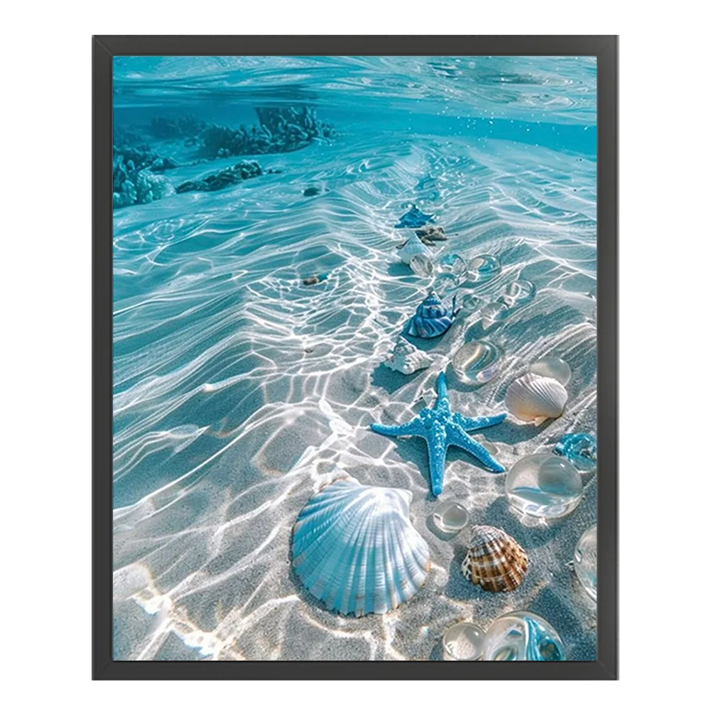 Beach Full 11CT DIY Counted Cross Stitch Kits 40x50cm for Beginners Home Decor