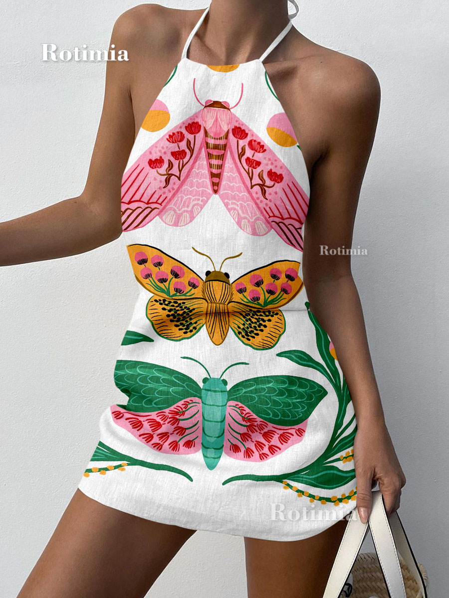 Vivacious Butterfly Printed Slip Dress