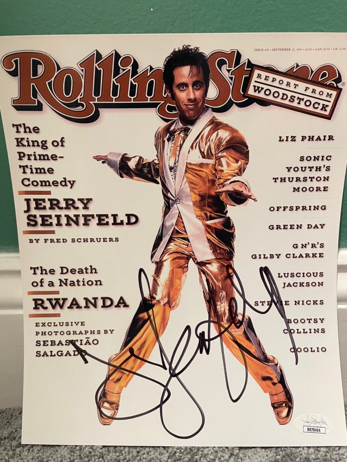 Jerry Seinfeld signed 8x10 JSA COA Rolling Stone Cover elvis presley psa bas