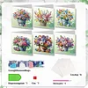 (US Local)6Pcs Flower Bucket DIY Diamond Painting Card for Holiday Party Favors for Kids Greeting Card Kit