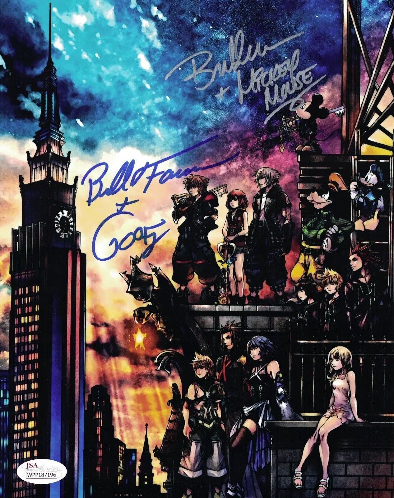 KINGDOM HEARTS 3 Signed BRET IWAN & BILL FARMER 8x10 Photo Poster painting Autograph JSA COA WPP