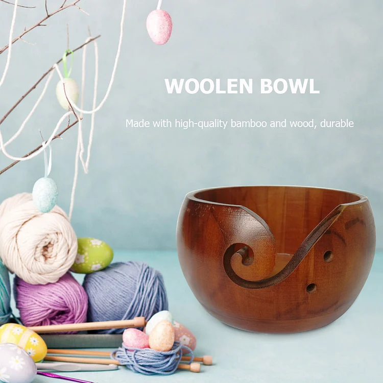 Wooden Yarn Bowl Crochet Organizer Crafted With Carved Holes & Drills Yarn  Box For Knitting Crochet Yarn Storage Bowl Supplies - AliExpress