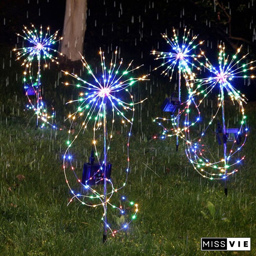 2PCS Solar Powered Garden Lights Outdoor Grass Globe Dandelion Lamp for Lawn Landscape Garden Holiday 1/2PCS