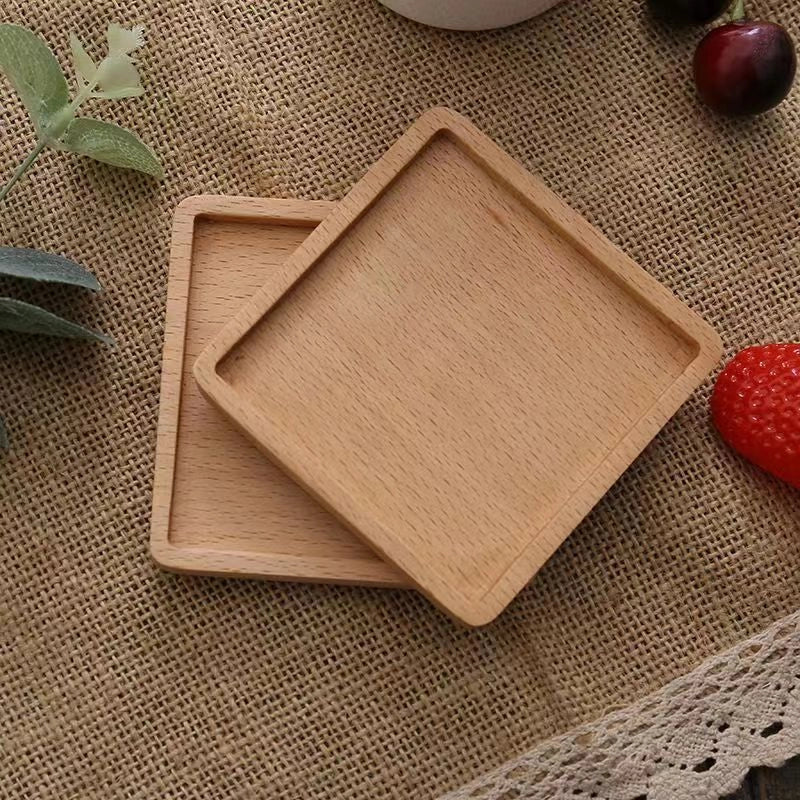 Japanese Style Cookie Coaster Beech Wood Black Walnut Wood Insulation Mat Placemat Coaster Cute Simple Pat Wind Insulation Mat
