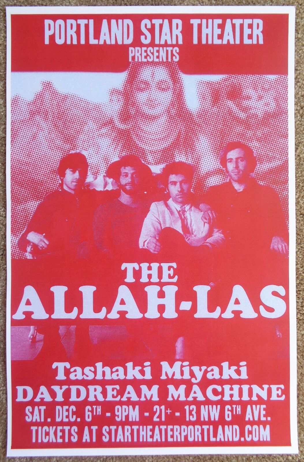 ALLAH-LAS 2014 Gig POSTER Portland Oregon Concert