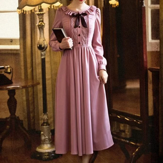 S-XL Dark Pink Fairy Lady Long Dress SP154225