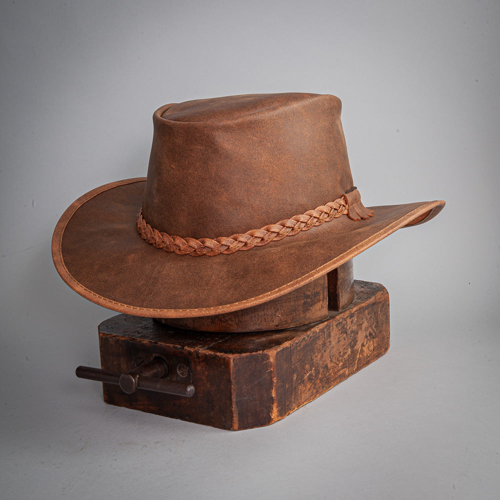 Crusher - Mens Crushable Leather Outback Hat
