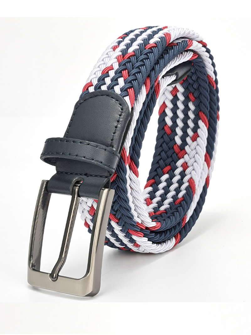 Men's Outdoor Casual Cross Color Woven Leather Belt