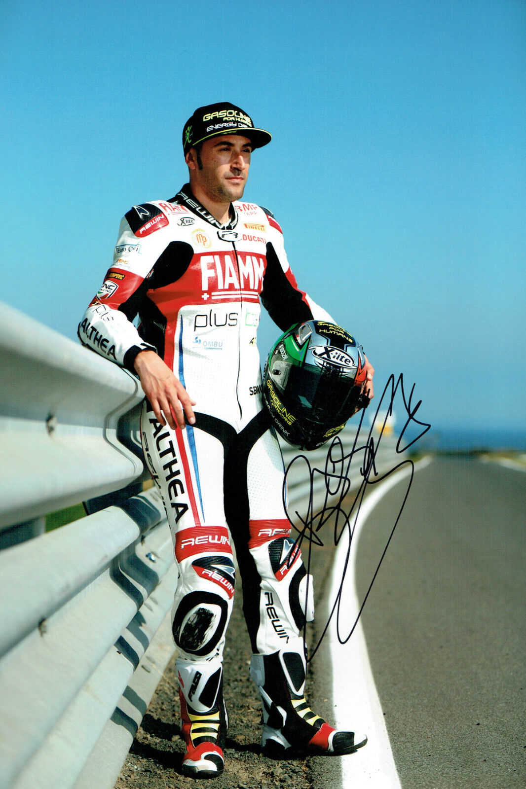 Matteo BAIOCCO SIGNED Autograph 12x8 Portrait Photo Poster painting Ducati Donnington AFTAL COA