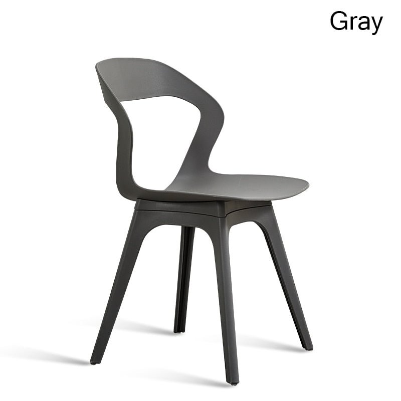 Modern Fashion S-shaped PP Plastic Chair Restaurant for Dining Room Chairs Home Living Room Kitchen Plastic White Green Chair