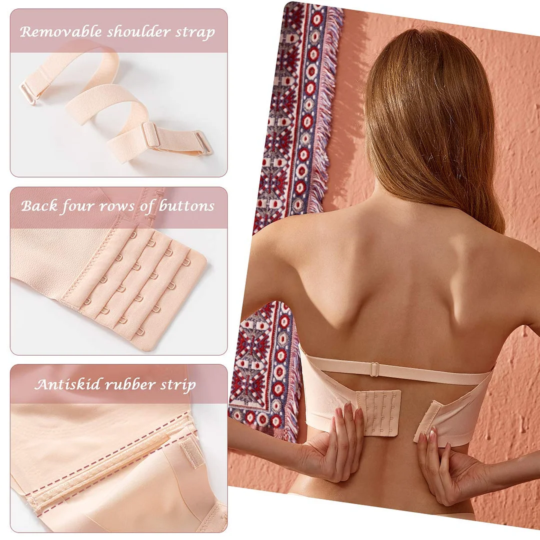 Bettybra®Women Push up Bandeau Bra Convertible Strapless Bras No Wire Lift Up Bra (BUY ONE GET ONE FREE)