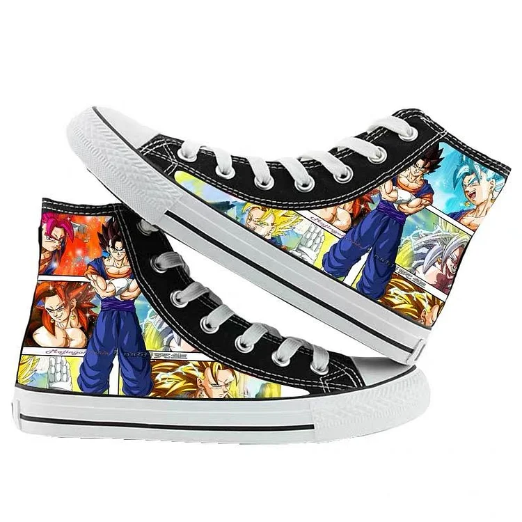 Mayoulove Dragon Ball Z Goku #6 High Top Canvas Sneakers Cosplay Shoes For Kids-Mayoulove