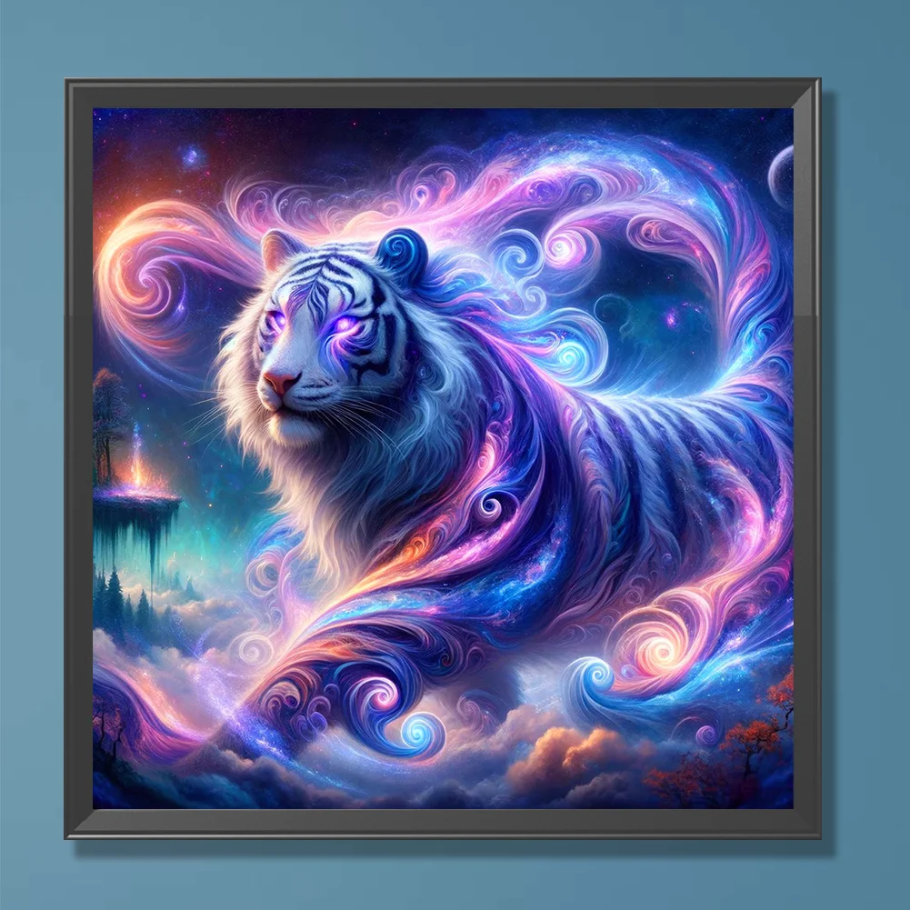 Diamond Painting - Full Round Drill - Purple Tiger(Canvas|30*30cm)