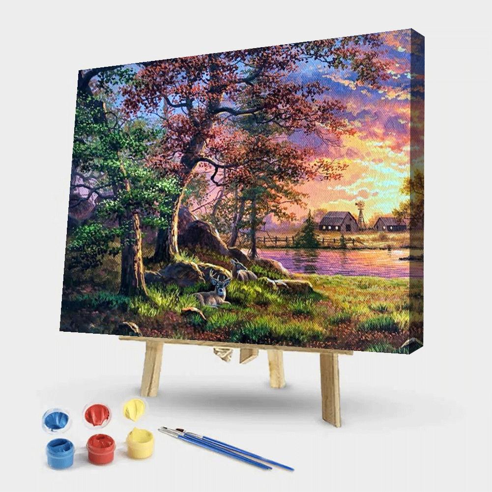 Paint By Number Oil Painting Forest(50*40Cm)