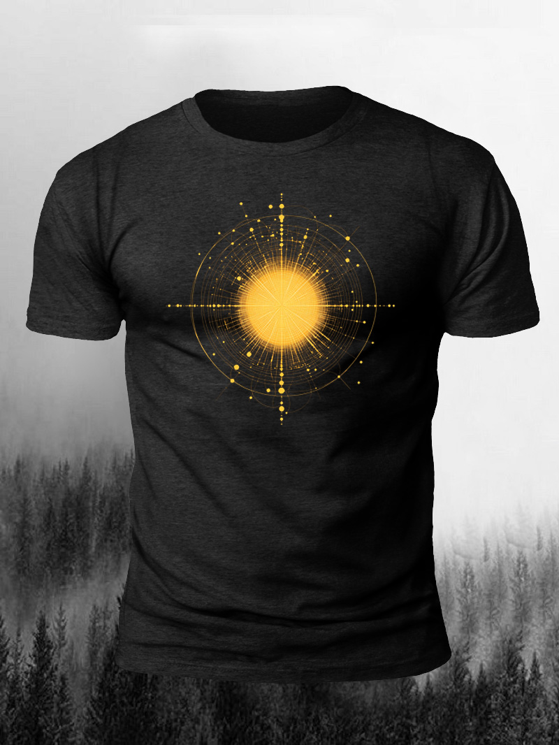 Men's Storm Center Geometric Line Printed Short-Sleeve T-shirt