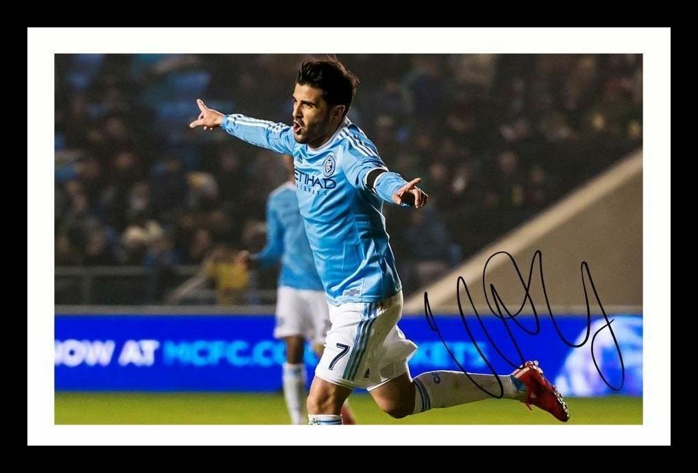 David Villa - New York City Autograph Signed & Framed Photo Poster painting 1