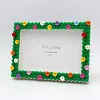 Flower Garden DIY Building Block Photo Frame Kit,Creative Handmade Assembled Photo Frame Handmade Craft Gift Home Tabletop Display Decor