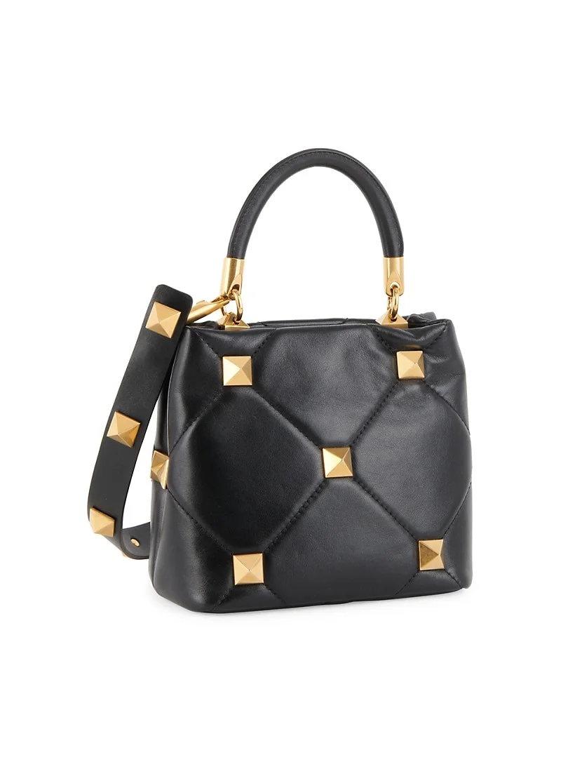 Valentino Garavani Small Roman Stud Leather Top Handle Bag