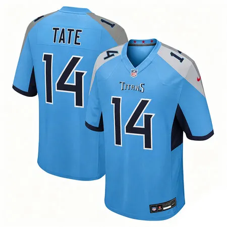 Men's Tennessee Titans #14 Carnell Tate Blue 2026 NFL Draft Game Jersey MX1F