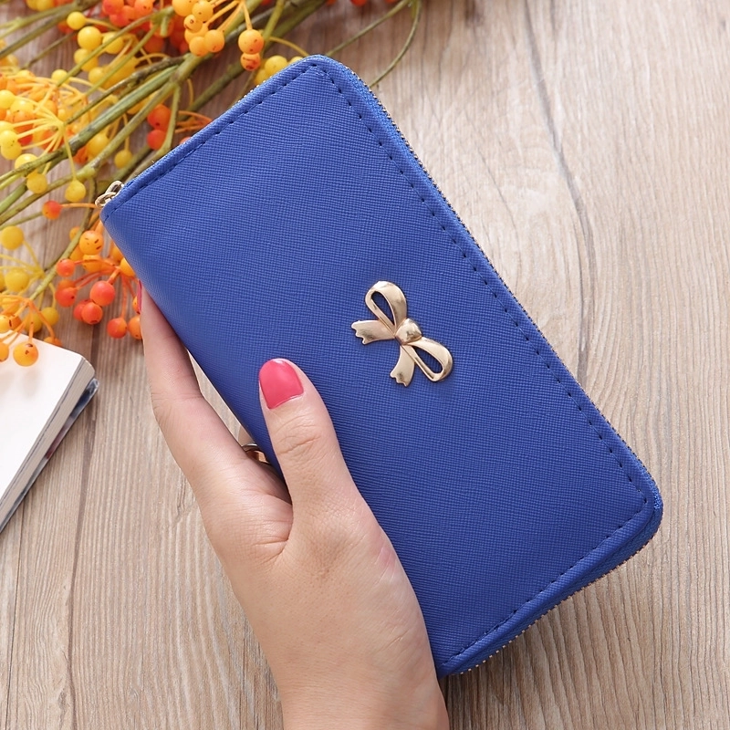 Korean Bowknot Solid Color Wallet