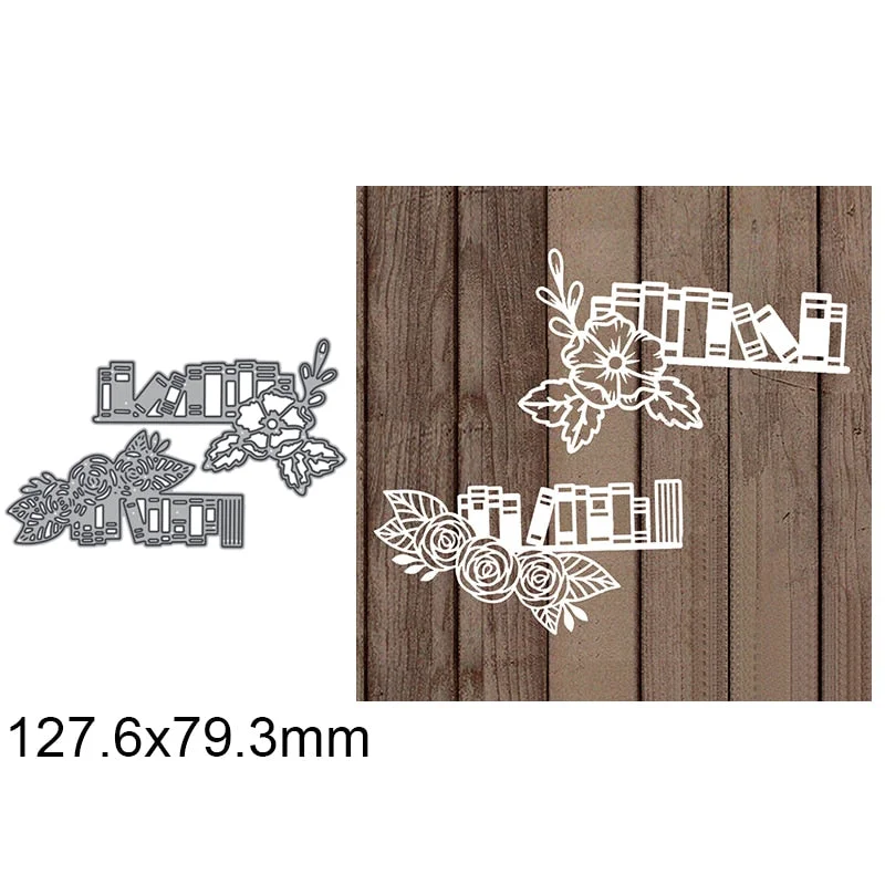 Book and Flowers Metal Cutting Dies For DIY Scrapbook Cutting Die Paper Cards Embossed Decorative Craft Die Cut New Arrival