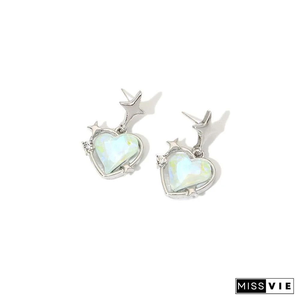 Love Heart Star Pendant Earrings Necklace