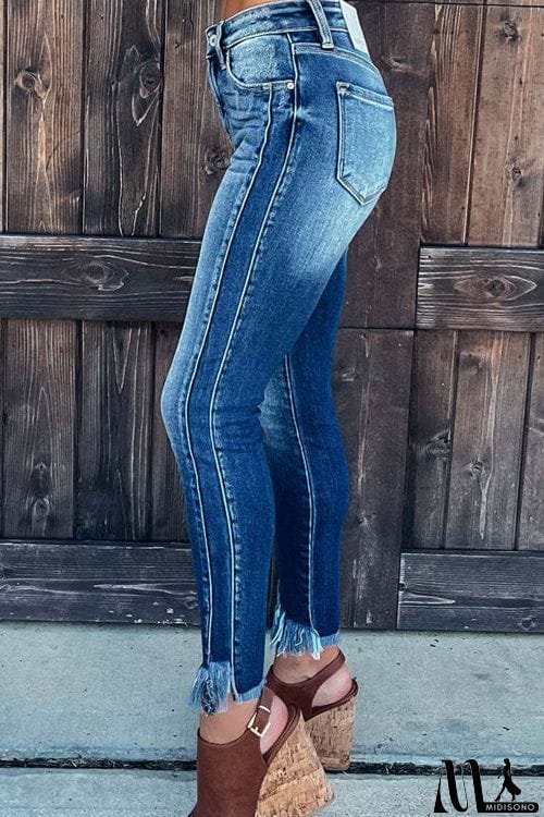 MidiSono - Fashion Casual Fringed Pencil Jeans