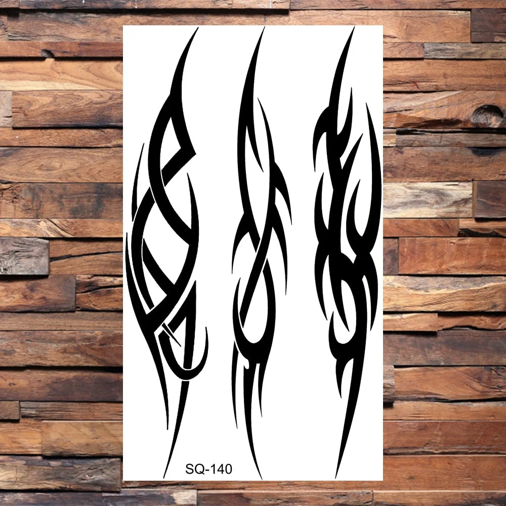 Skeleton Skull Temporary Tattoos For Women Adults Realistic Wolf Snake Rose Flower Feather Fake Tattoo Sticker Back Tatoos Body